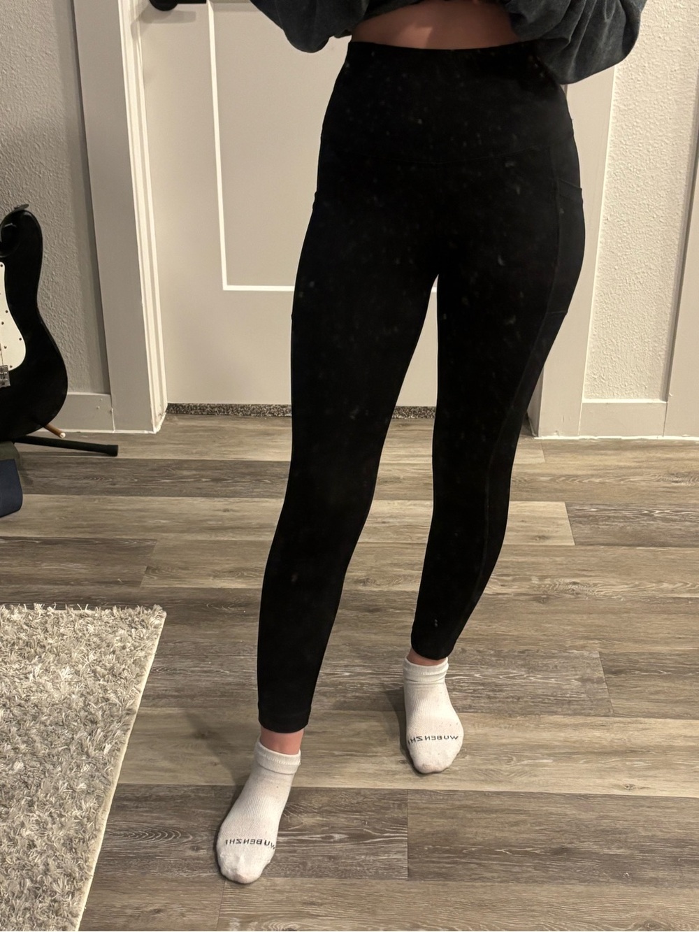 90 Degree By Reflex Black Athletic Leggings with Logo